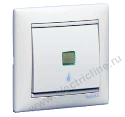 Valena-кнопка с подсветкой и пиктограммой лампы (белая)
